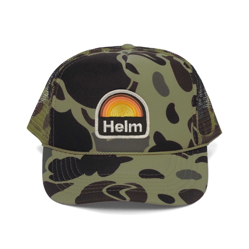Sunrise Patch Trucker Hat | Duck Camo Green