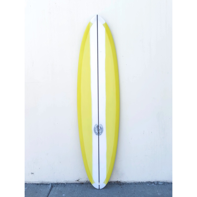 7’0″ Thin Twin – Yellow Resin Pull Surfboard