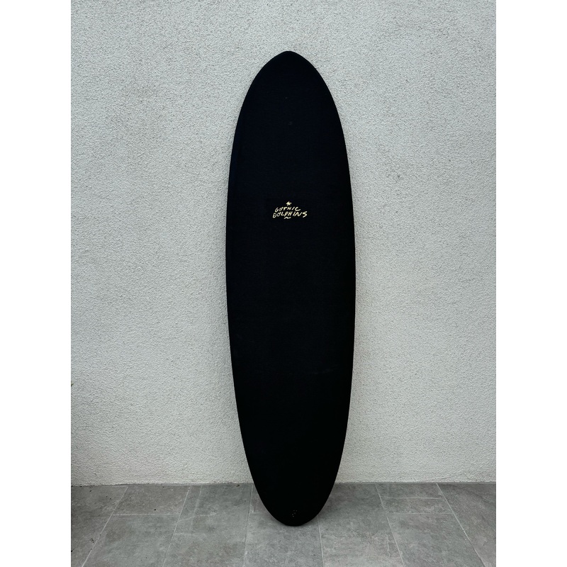 CRIME Surfboards | 6’6″ Gothic Dolphins Black Surfboard (USED)