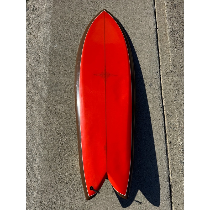 Ryan Burch | 5’4″ Squit Red and Brown Surfboard (USED)